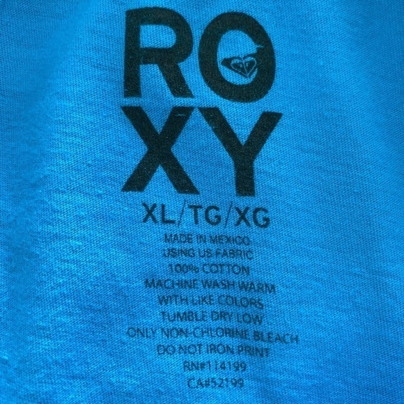 ROXY Sunset & Palm Trees Tee Shirt XL Skinny Fit - Picture 5 of 6